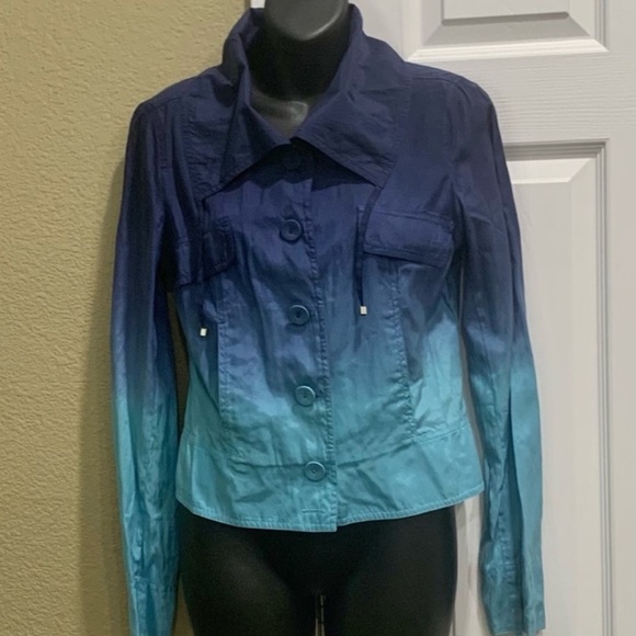 Cache Jackets & Blazers - Cache Ombre Blue  cotton silk Jacket size 6